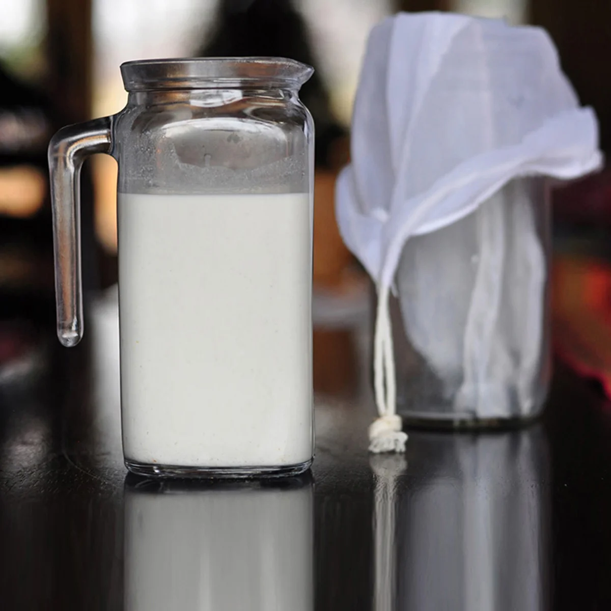 

2 pcs 30X30Cm Reusable Nut Milk Bag Premium Filter For Soy Almond Coconut Cashew Milk Yogurt Cheese Making Food Strainer Pouch