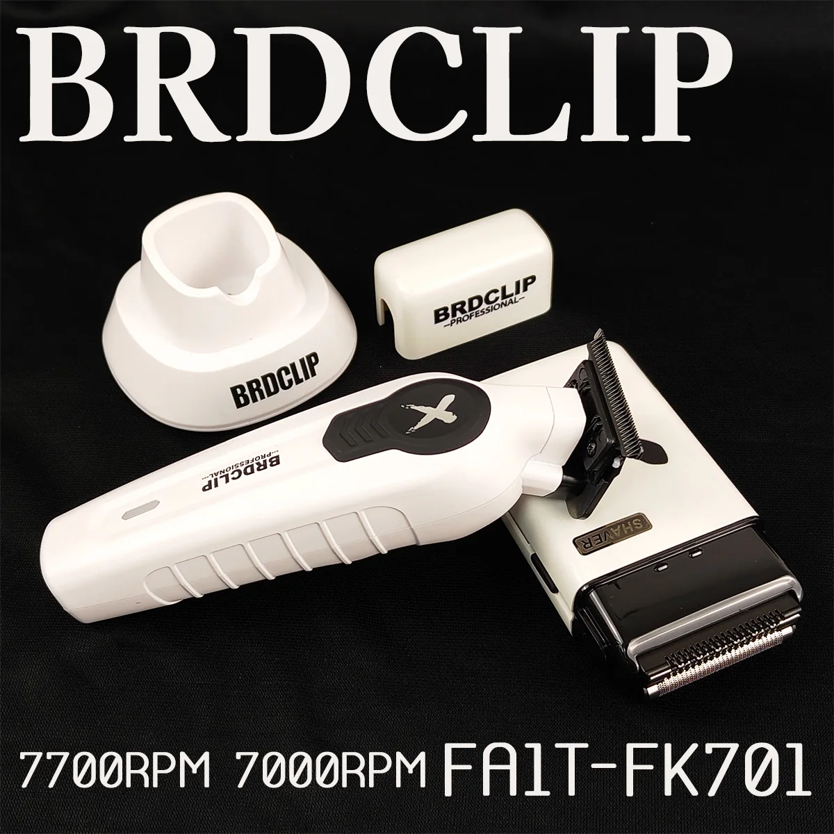 New Professional BRDCLIP White FA1T FK701 Set Hair Clipper 7700RPM 7000RPM Electric Shaver for Men's Trimmer with Charging Base