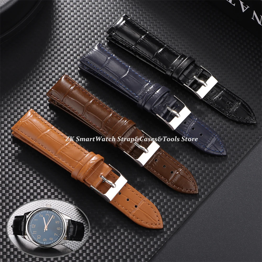 

18mm 20mm 22mm Leather Watch Strap Universal Bracelet Business Vintage Brown Black Blue Watchband for Men Women Belt Accessories