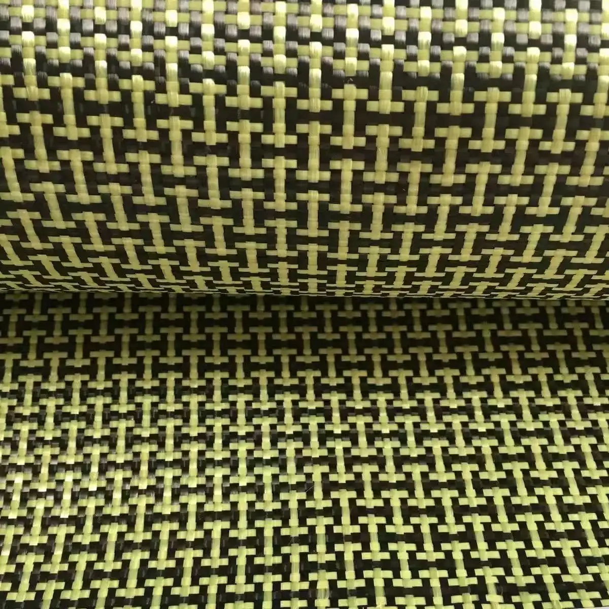 

1100D /3K 200gsm Yellow Kevar & Carbon fibermixed Fabric Piain Hybrid Carbon Kevlar Cloth 100cm*50cm a slice