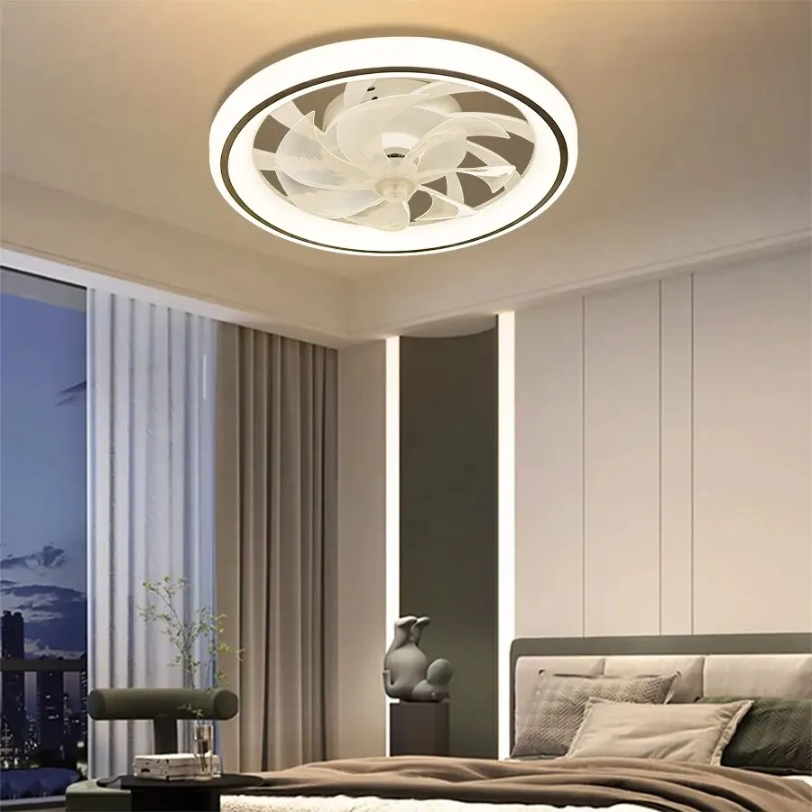 Ultracienka lampa sufitowa LED z wentylatorem Energooszczędna lampa do salonu Sypialnia 2, nowoczesna, minimalistyczna lampa z wentylatorem do