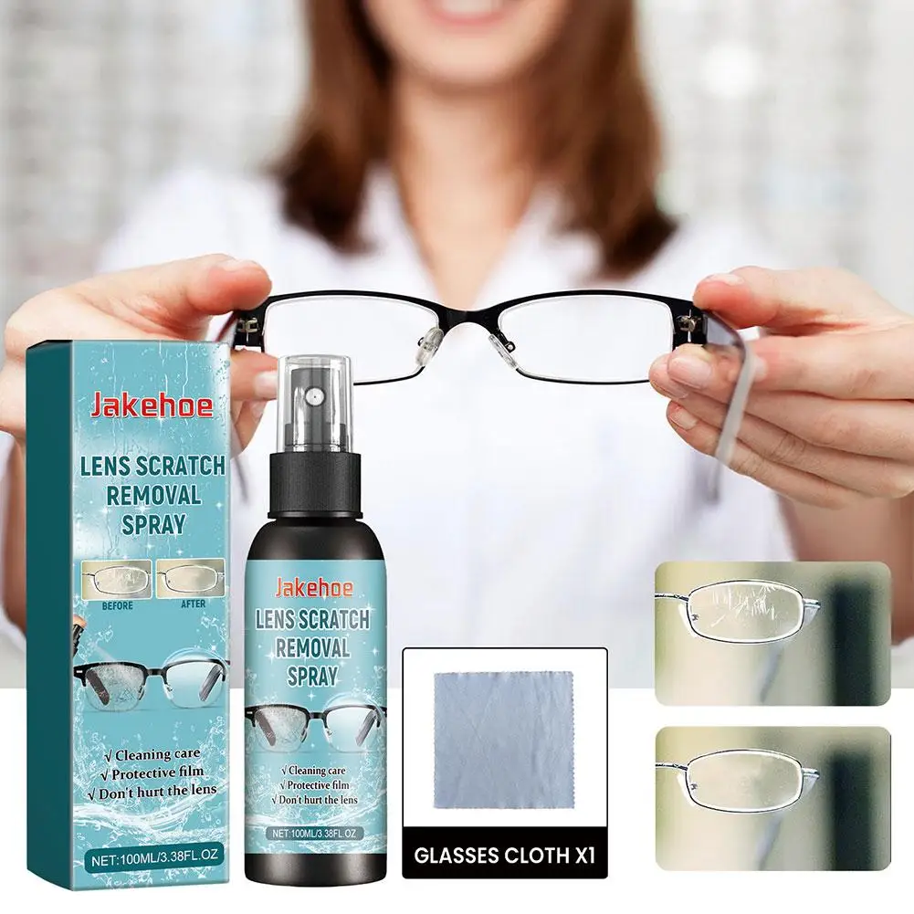 100ml Glasses Lens Cleaner Spray Eyeglass Scratch Removal Anti Fog Repair Liquid Spray Oil Fingerprints Cleaner Dust Lens G R7N2