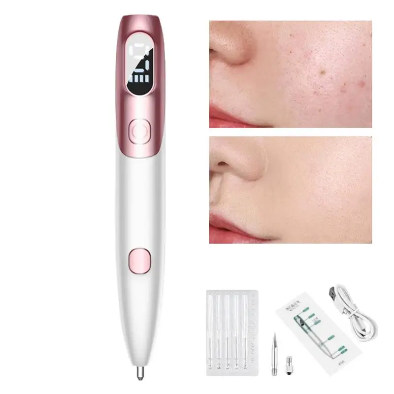 Pluma para eliminar lunares, innovadora pluma para eliminar manchas, ajuste de 9 velocidades, eliminador de verrugas y manchas de piel facial, instrumento de belleza para tatuajes