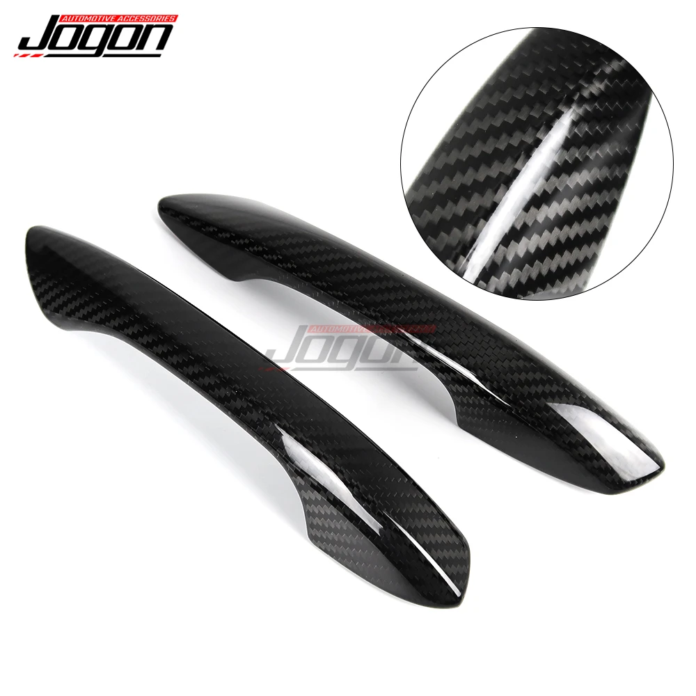 2pcs For Porsche 718 Boxster Cayman 2016 2017 2018 2019 2020+ Carbon Fiber Car Exterior Door Handle Cover Sticker Moulding Trim