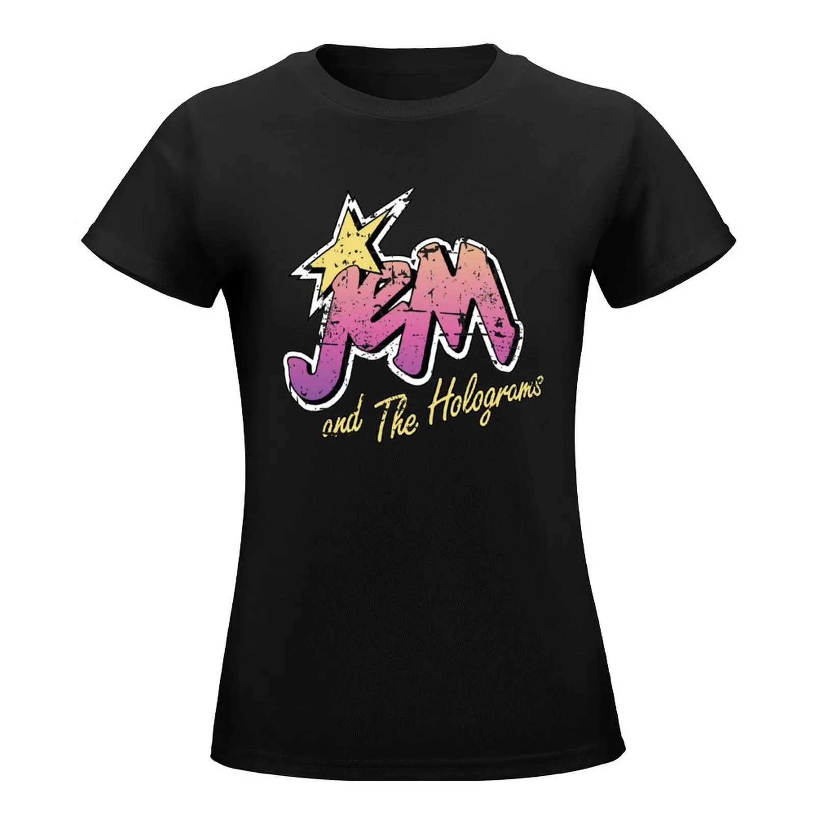 Jem and the Holograms Band Cartoon Misfits Distressed 80s Party Mask T-Shirt Aesthetic clothing Women clothes