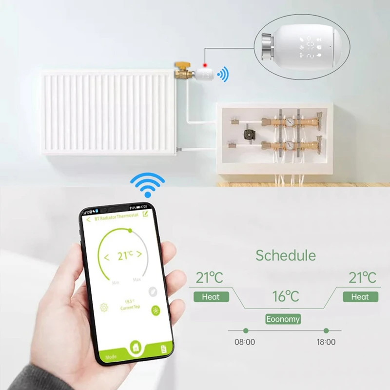 Tuya Smart Zigbee Radiator Actuator TRV Programmable Thermostatic Radiator Valve App Remote Easy Install Easy To Use