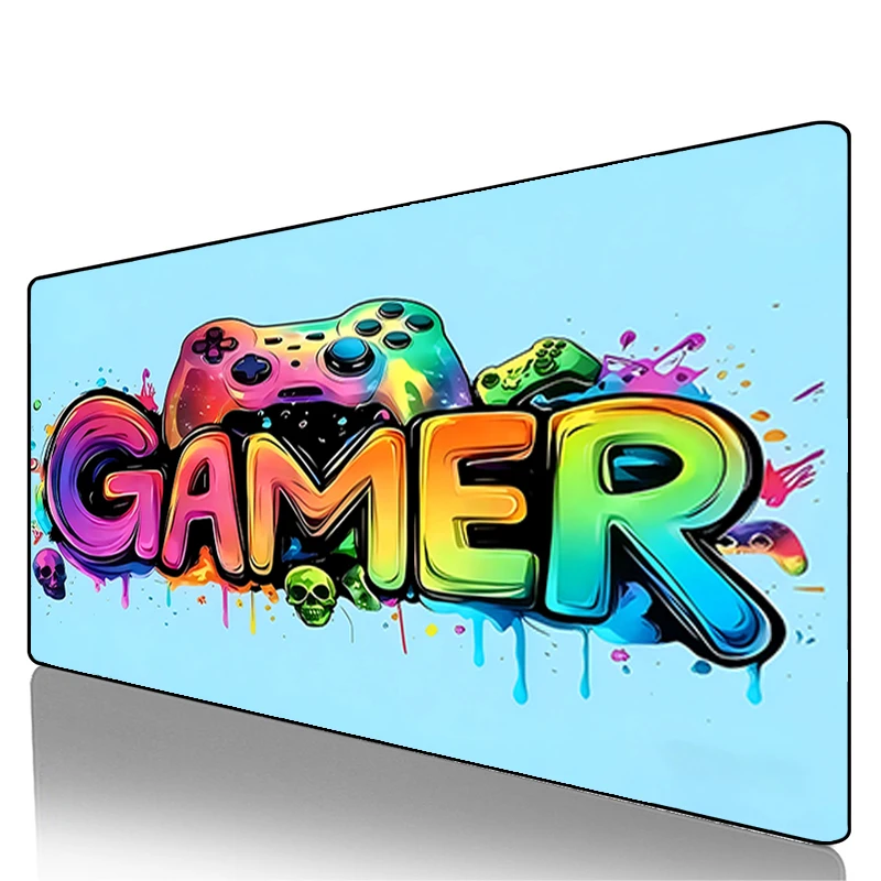 Blue game controller Mouse Pad Computer Extended Desk mat Big Gaming Accessories Colorful keyboard pad HD Print Anime Mousepad