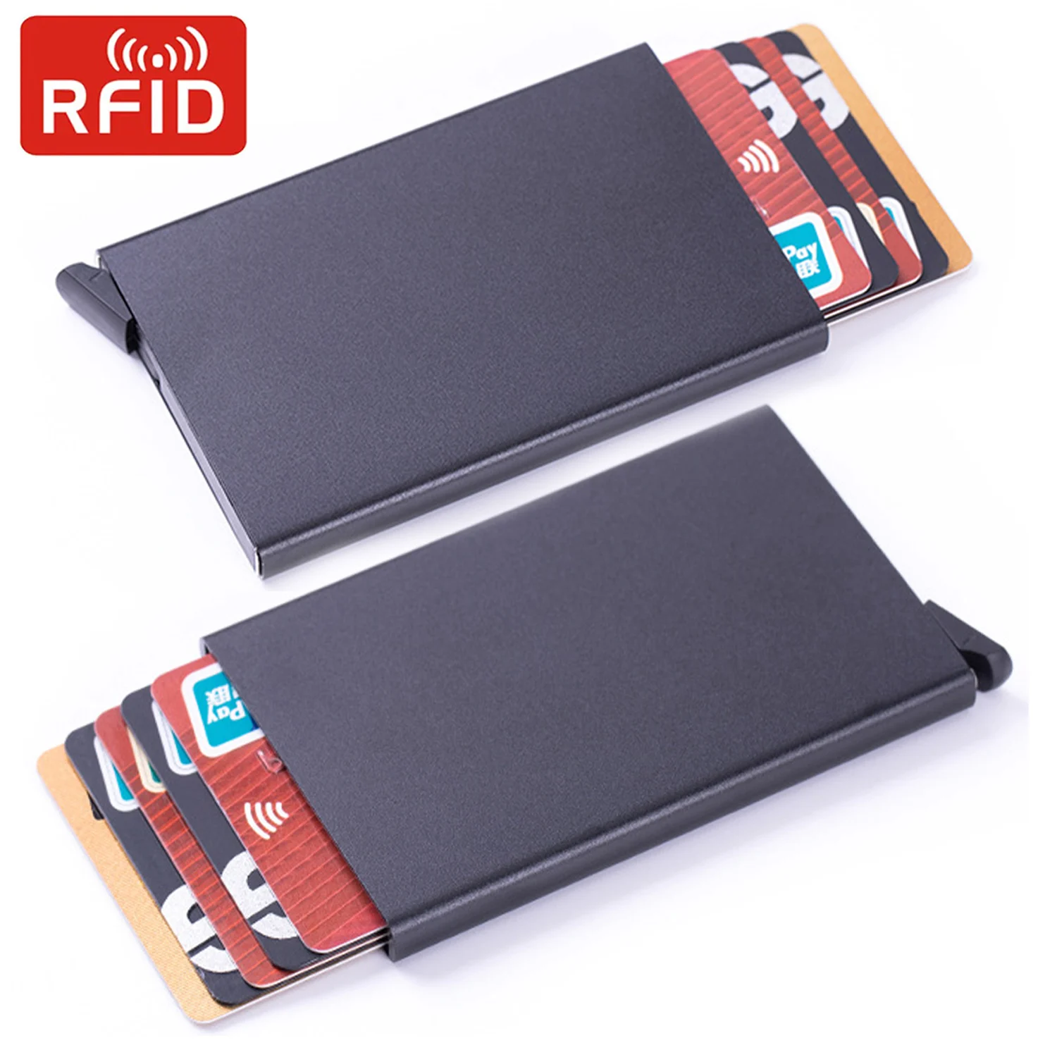 

Металлические мини-тонкие минималистичные кошельки Rfid держатель для кредитных карт алюминиевый женский и мужской деловой держатель для банковских карт Carteira Masculina