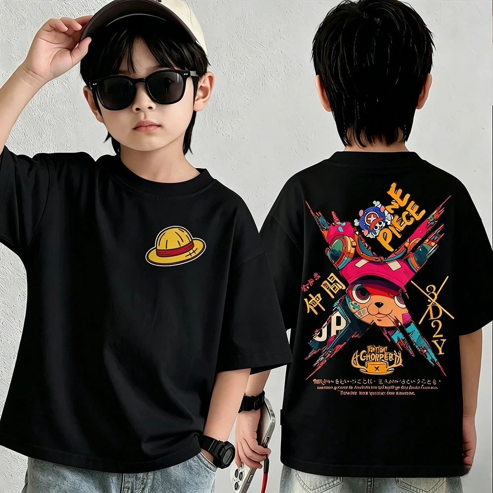 

Summer New Arrival: One Piece Pattern T-shirt, unisex, anime print, casual short-sleeved, fashionable streetwear top, Y2K style.
