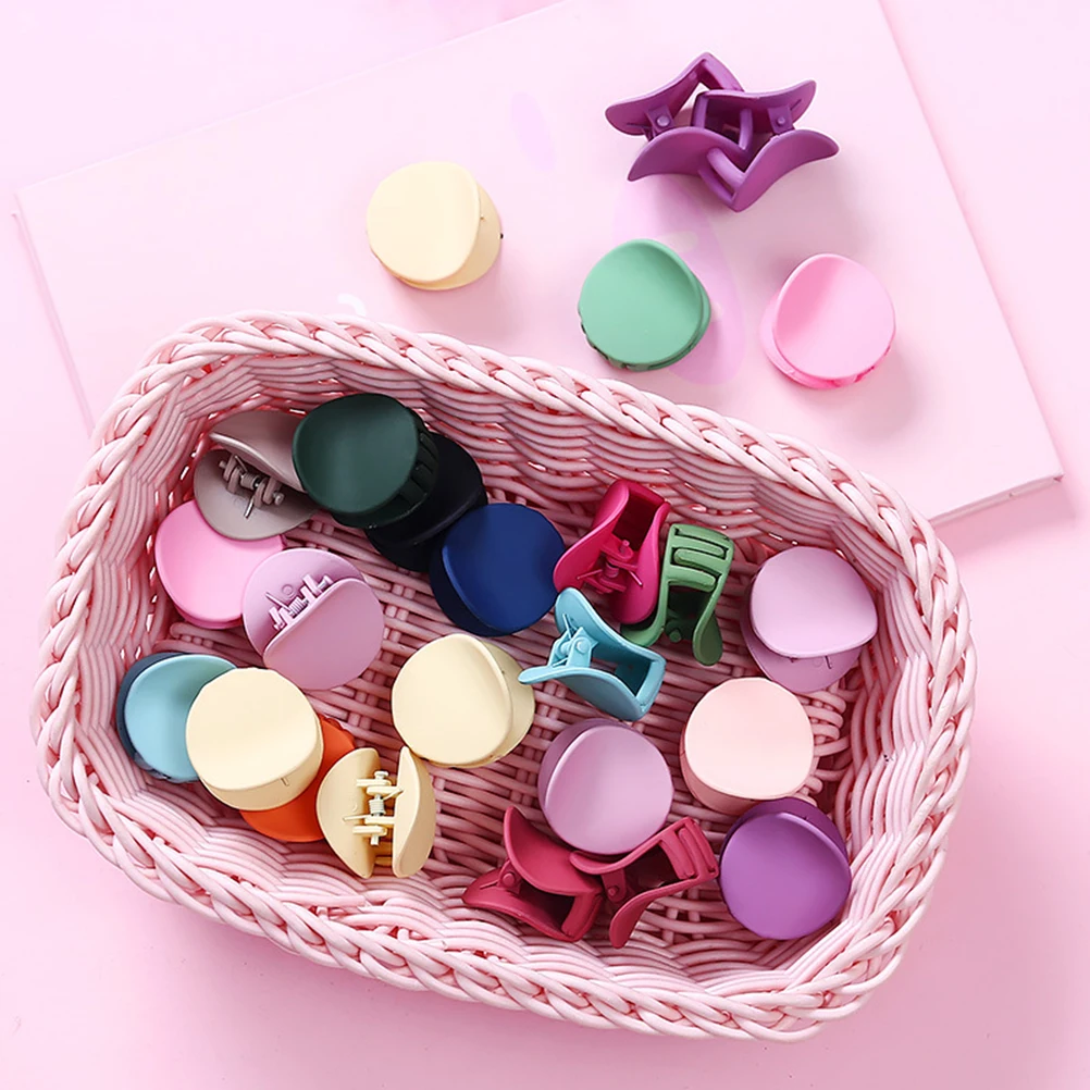 

24 Pcs Macaron Color Hair Clips Mini Claw Girl Accessories Toddler Barrettes Cute Fashion Non Slip Interlocking Teeth