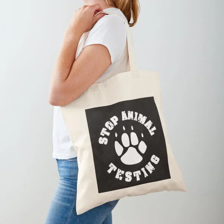 

Stop animal testing Tote Bag large size bags Custom bag eco pack