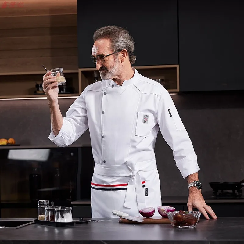 ホテルシェフ制服レストランシェフ作業服ケーキショップパン屋洋食レストランウェイター秋のキッチン服
