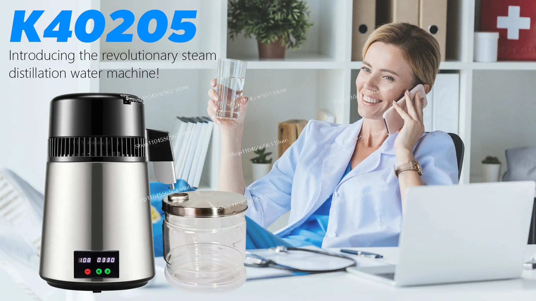 水蒸留器 4 L 蒸留水メーカー 1.1 ガロン純水蒸留器 デュアル温度表示付き 750W