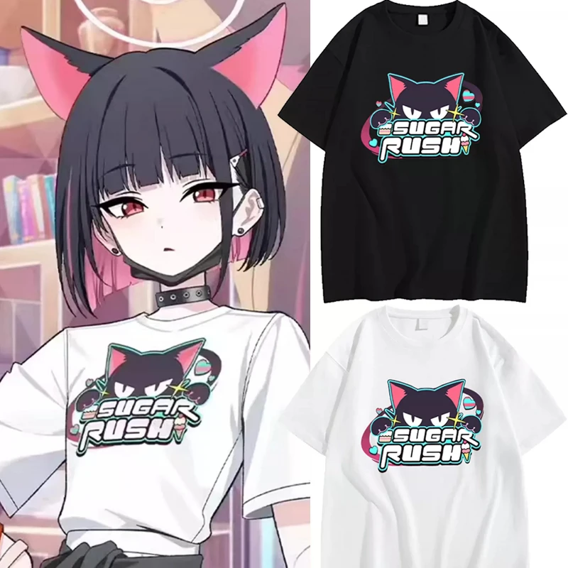 Anime Blue Archive Sugar Rush Kyouyama Kazusa Same Short Sleeve T Shirt Women Men Aesthetic Graphics Tshirt Cotton Tees