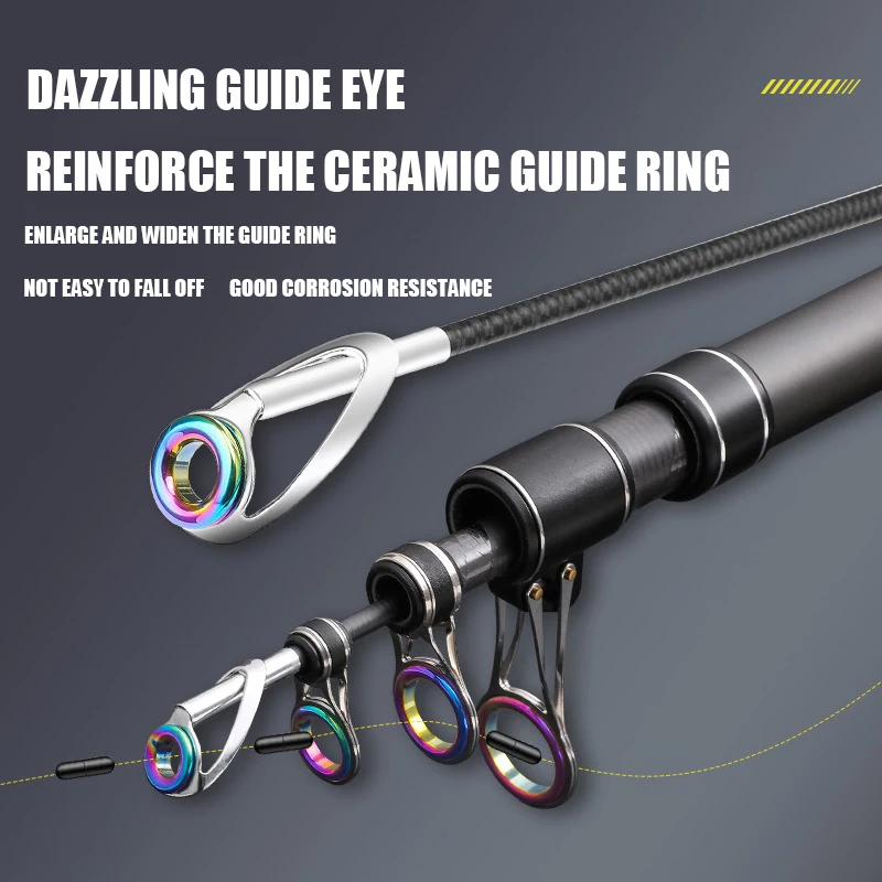 Caña telescópica de carbono giratoria portátil para surfcasting y baitcasting - imagen 4