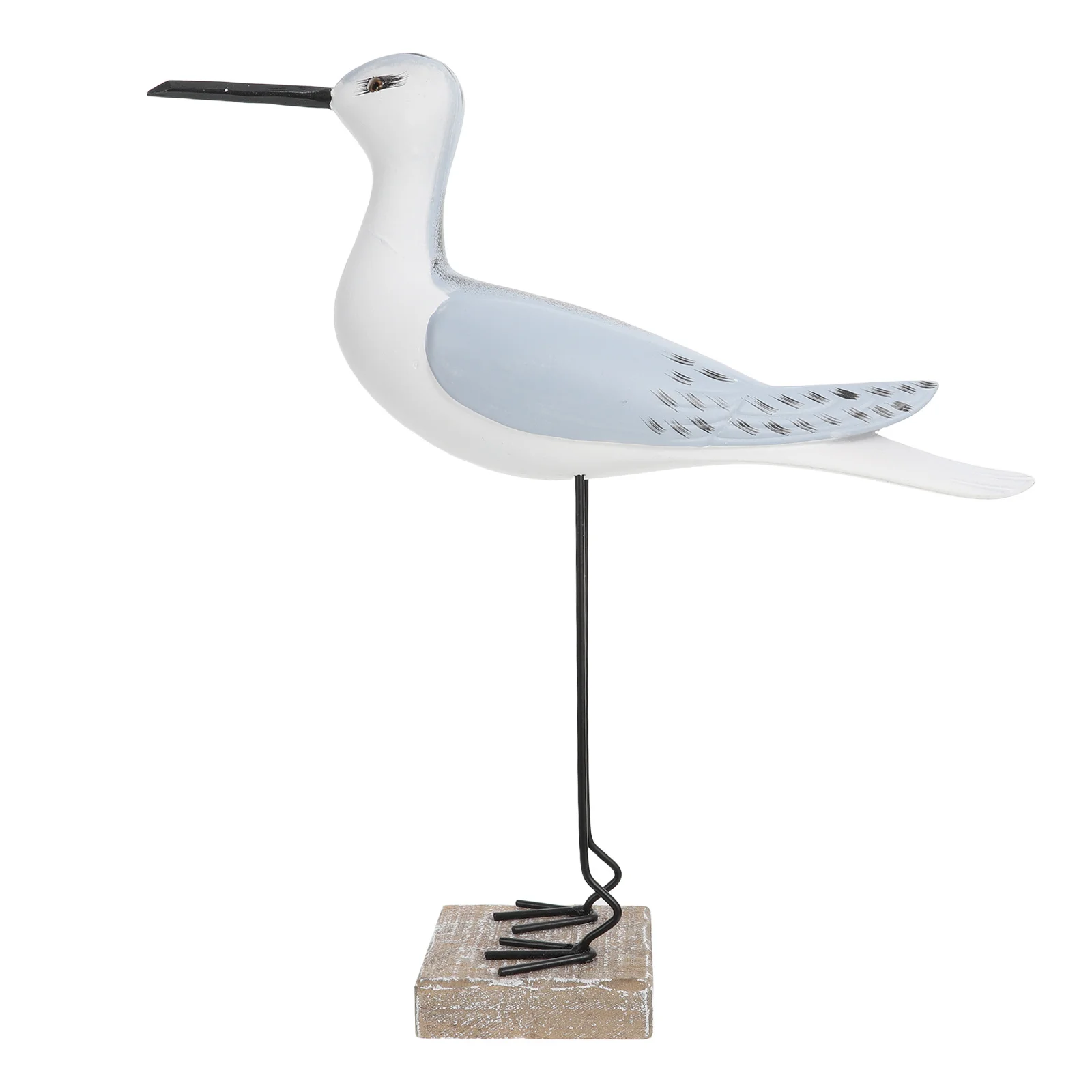 

Wooden Seagull Tabletop Decor Mediterranean Coastal Bird Sculpture for Beach Nautical Home Decoration Ocean Style Statue