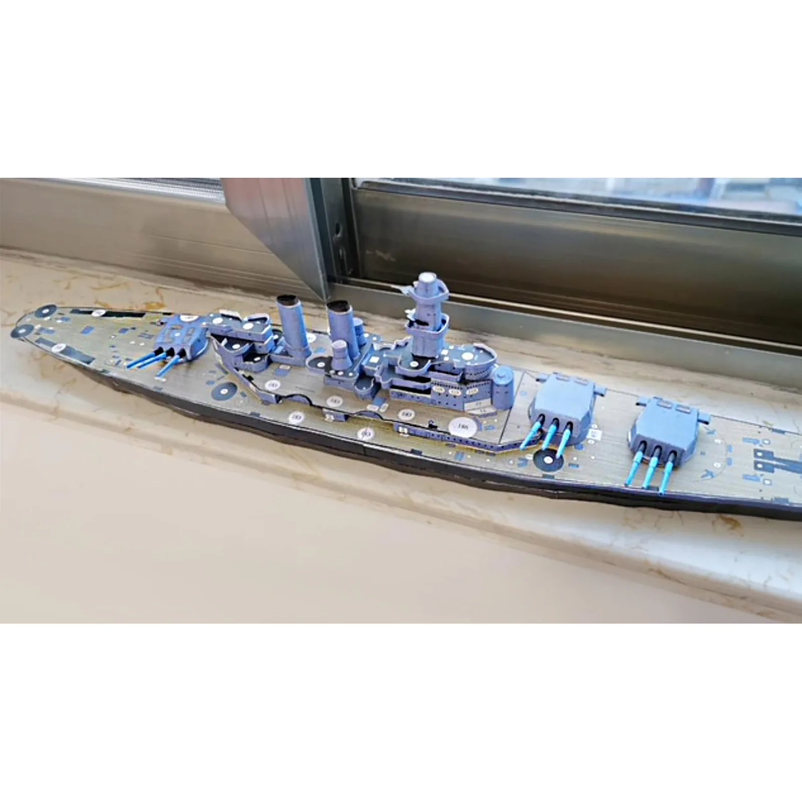 1:400 미국 노스 캐롤라이나 BB-5 전함 DIY 3D 종이 카드 모델 빌딩 세트 건설 장난감 교육용 장난감 군사 모델