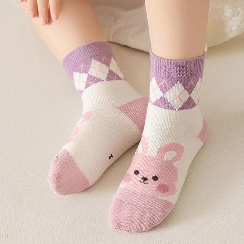 5 Pairs /lot Cute Baby Girls Socks Spring Autumn Cartoon Children Socks Infant Toddler Boy  Kids Students Socks 1-12 Years