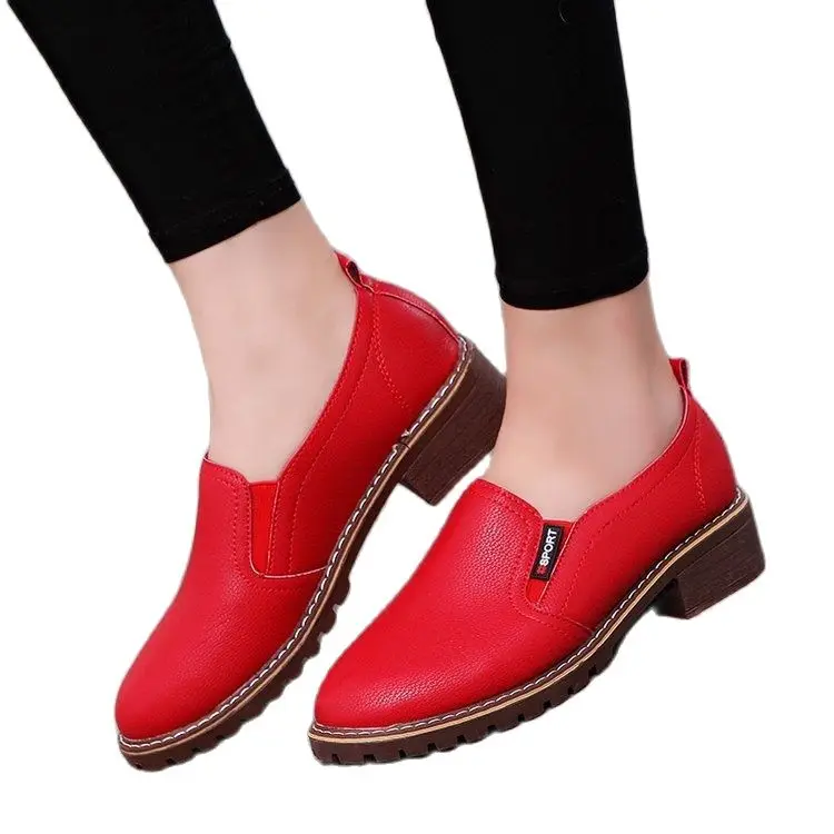 

Женские туфли-оксфорды из натуральной кожи, на шнуровке, с круглым носком