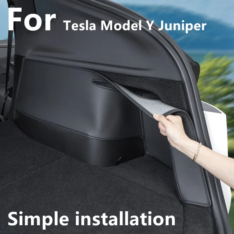 

Для Tesla Model Y Juniper Коврик в багажник Полный охват багажника Обе боковые ограждения Спинка сиденья Защитная накладка Грузовой вкладыш Антигрязный коврик