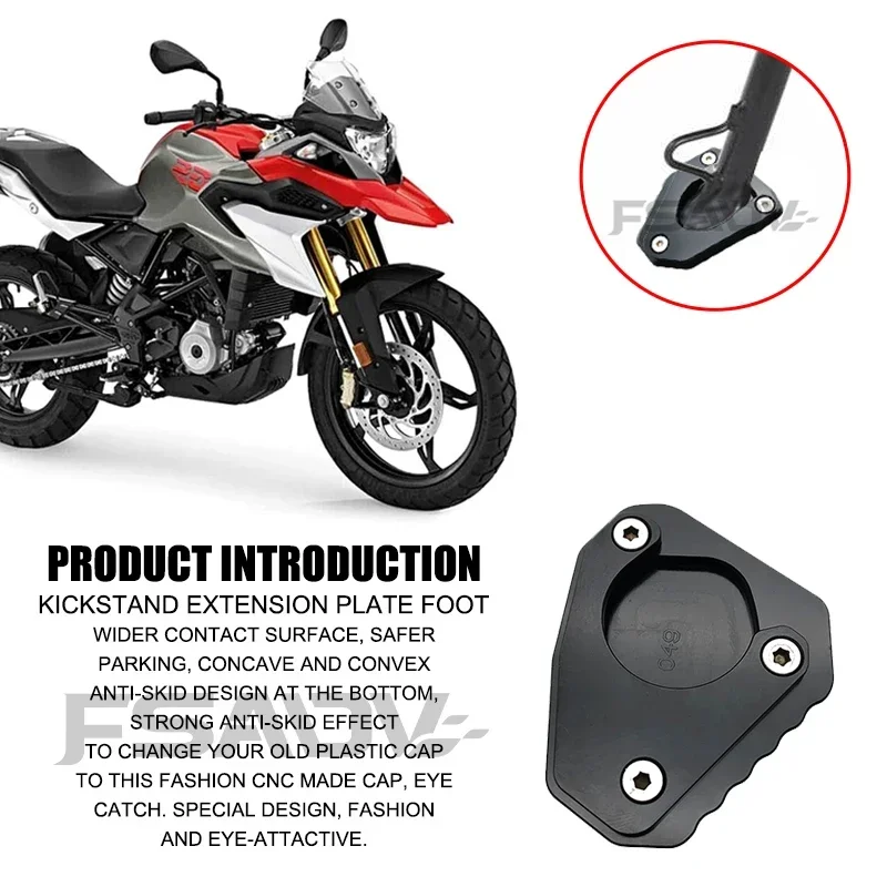 For BMW G310GS G310R G310 R G 310 GS G 310R 2017-2023 Motorcycle CNC Kickstand Extension Pad Foot Side Stand Extension Plate