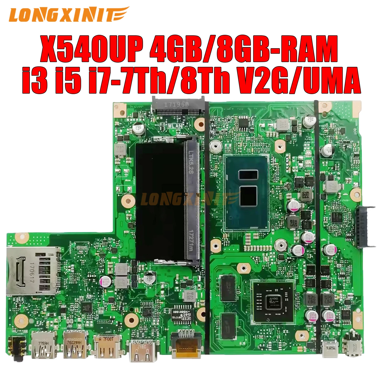 

X540UP motherboard For ASUS F540U X540UPR FL5700U A540U R540U VM520UP Laptop Motherboard.i3 i5 i7-7th/8th. 4GB/8GB-RAM.V2G-GPU.