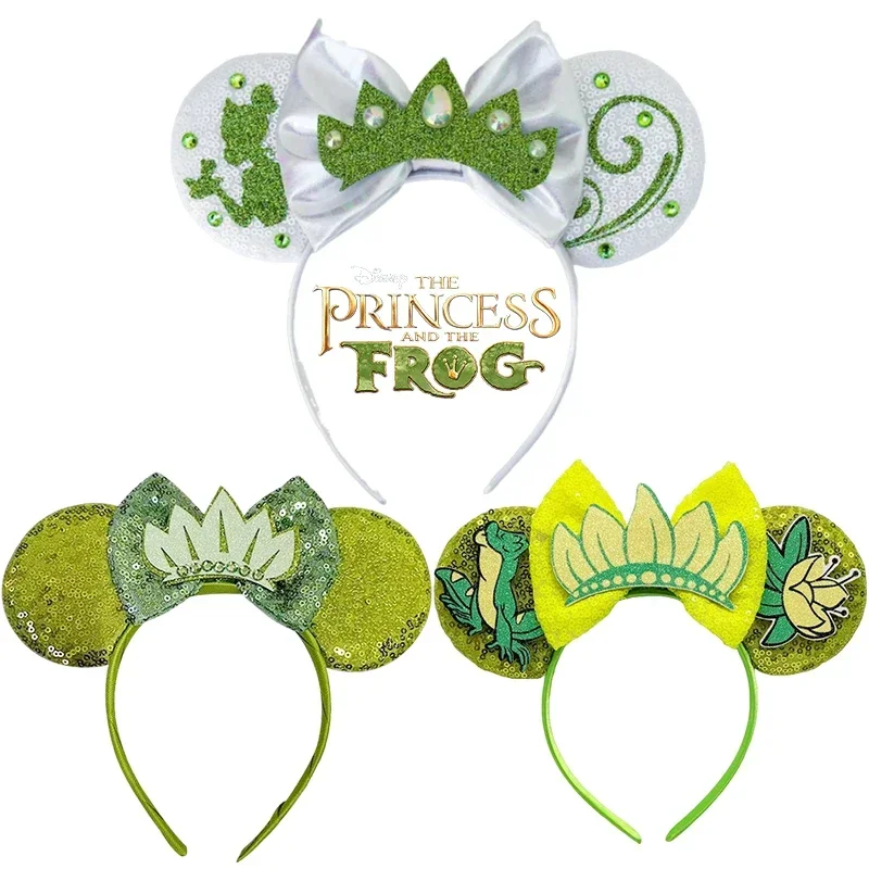 

Disney Tiana Ear Headbands for Kids Girls The Princess and the Frog Mickey Mouse Naveen Hairbands Women Adults Hair Accessories