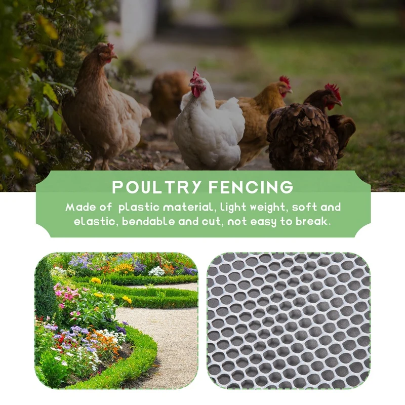 ABRE-malla de valla de alambre de pollo de plástico reutilizable, malla Hexagonal duradera y ligera, proyecto DIY para el patio del jardín del hogar