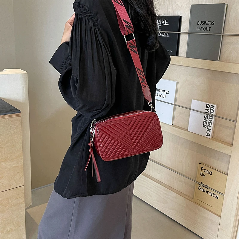 New Square Bags for Women Trend 2024 fashion ladies Solid Color PU Leather Versatile Crossbody Shoulder Bag Sac De Luxe Femme