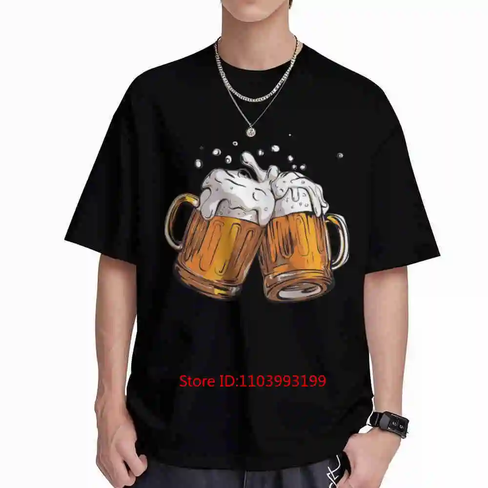 Beer Mug Foam Orange White Short Sleeve Tee 100% Cotton T-Shirt