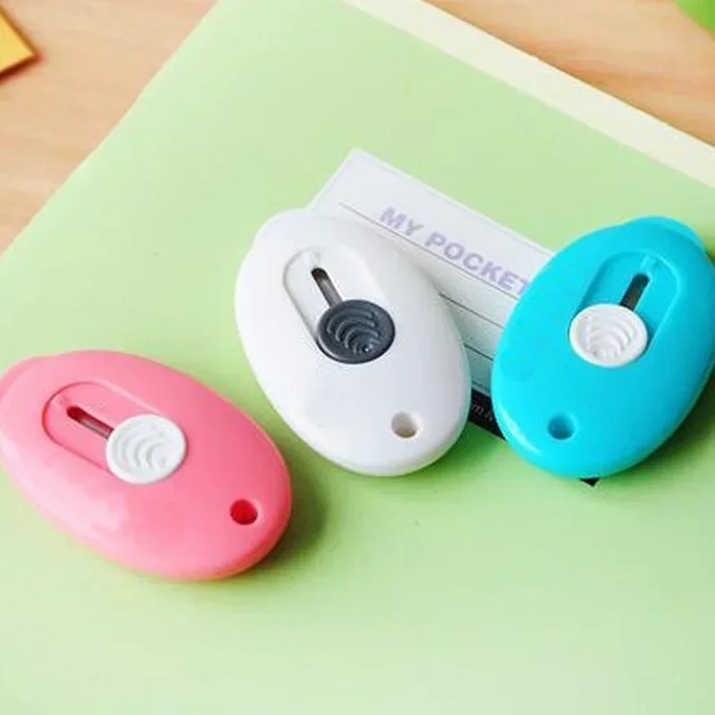 3pcs Mini Portable Small Utility Knife Office Supplies Hook Belt Invisible Box Cutting Cutter Letter Opener Sword Color Random