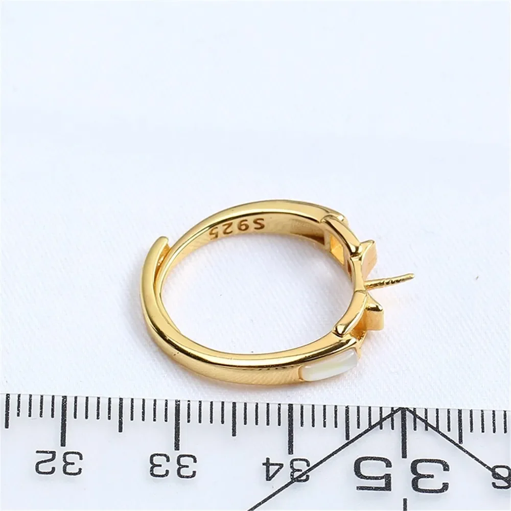 Solid S925 Sterling Silver Pearl Ring Settings Findings & Accessories  for Jewelry Making Bulk Wholesale Craft Supplies No Pearl