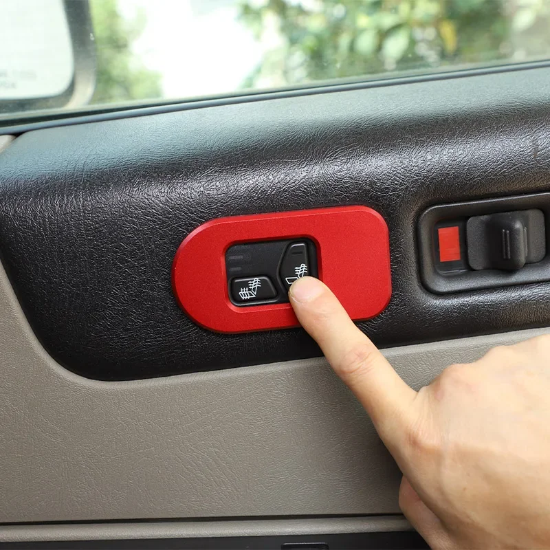 

For Hummer H2 2003-2007 Aluminum Alloy Silver/Red Car Seat Memory Button Decoration Frame Sticker Car Interior Accessories