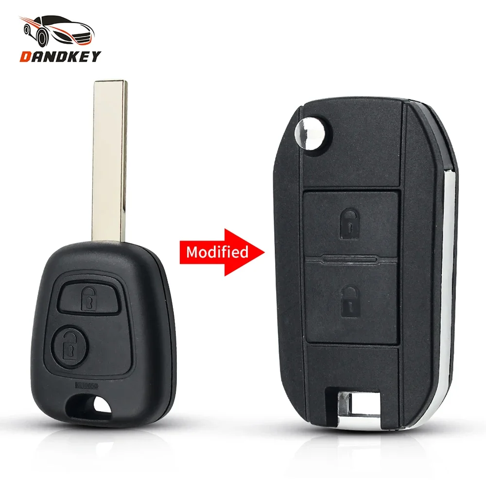 

Dandkey Modified Flip Folding Key Shell For Toyota AYGO For Citroen C1 C3 For Peugeot 307 Entry Remote Key Case 2 Buttons