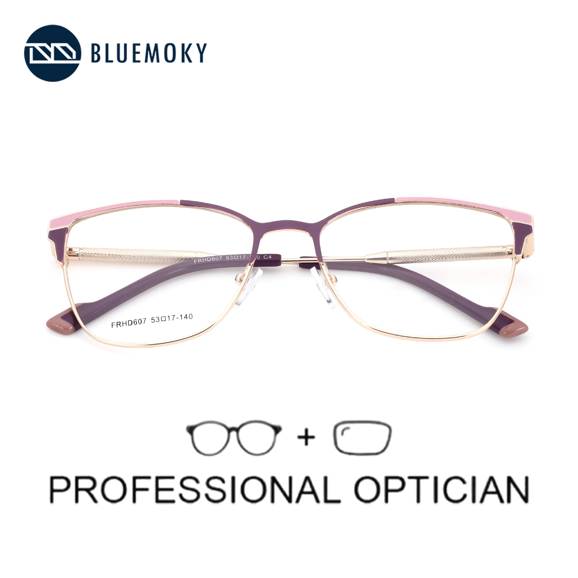 

BLUEMOKY 2025 Trendy Square Prescription Glasses For Women Metal Anti Blue Light Progressive/Photochromic Optical Eyeglasses