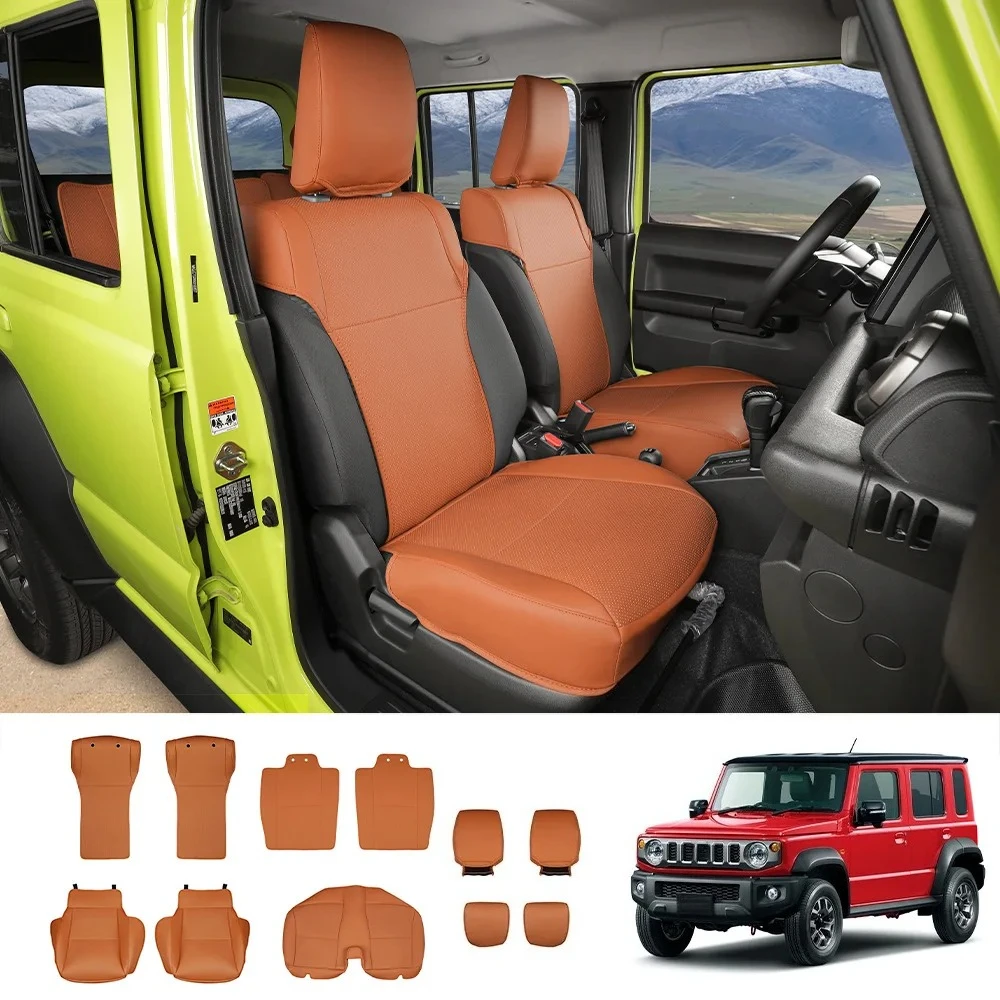 For Suzuki Jimny Nomade 2025 11Pcs Car Half Pack Seat Protector Leather Front and Rear Seat Protective Pad Seats Cushion Set