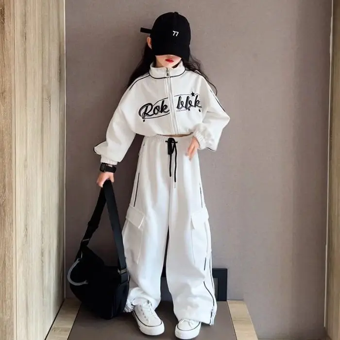 Children\'s Cardigan Jacket and Trousers 2-Piece Set  Stylish Korean CasualsuitSpring Autumn New Arrival Youth Fashion Outfit