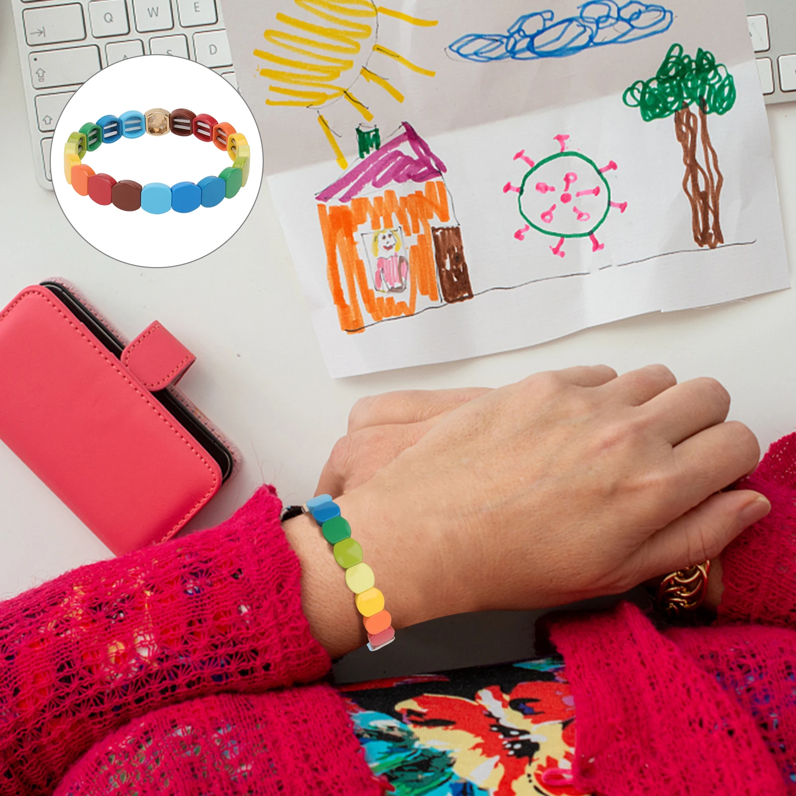 1pc Diy Honeycomb Alloy Bracelet Lightweight Stoving Varnish Handmade Women Men Unisex Hand Wrist Jewelry For