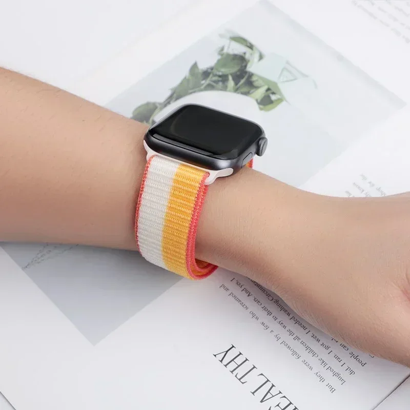 Nylon Loop Strap for apple watch band 44mm 40mm 45mm 41mm 38mm 42mm 49 44 45 mm Sport bracelet iWatch Series Ultra 8 se 7 6 5 9