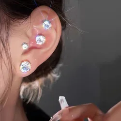 Size 4/5/6/7/8mm Punk Unpierced Strong Magnet Magnetic Zircon Ear Clip for Women Men Gothic Without Piercing Earrings Jewelry