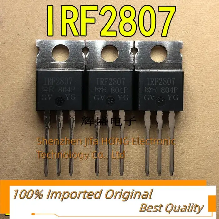 10PCS/Lot  IRF2807 IRF2807PBF IR TO-220  MOSFET 82A 75V N-Channel Best Quality Original In Stock