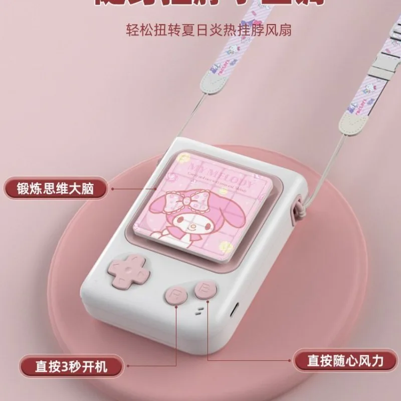 

Sanrio Cinnamoroll My Melody Anime Kawaii Ins Summer Handheld Fan Cute Portable Kuromi Creative Usb Charging Folding Fan Gifts