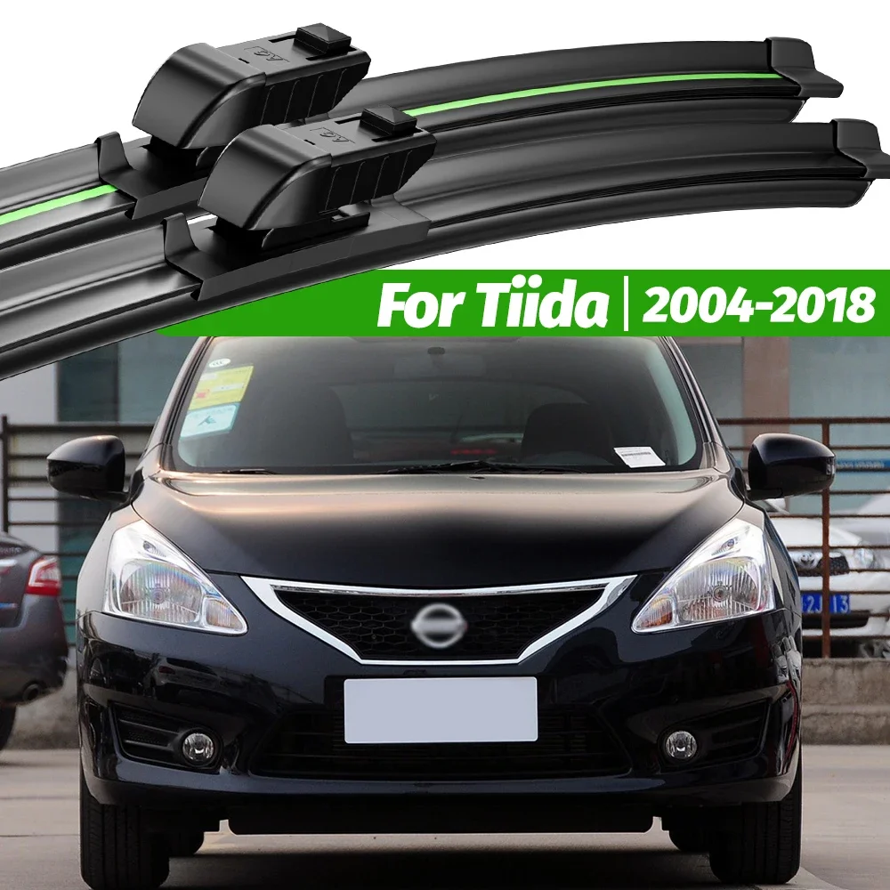 

For Nissan Tiida C11 C12 C13 2004-2018 2pcs Front Windshield Wiper Blades 2005 2012 2014 2015 2017 Windscreen Window Accessories