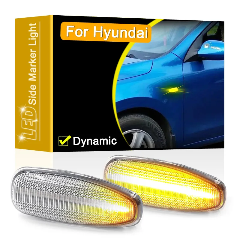 12V Clear Lens Dynamic LED Side Marker Lamp Assembly For Hyundai i30 Azera Elantra Avante Sequential Blinker Turn Signal Light