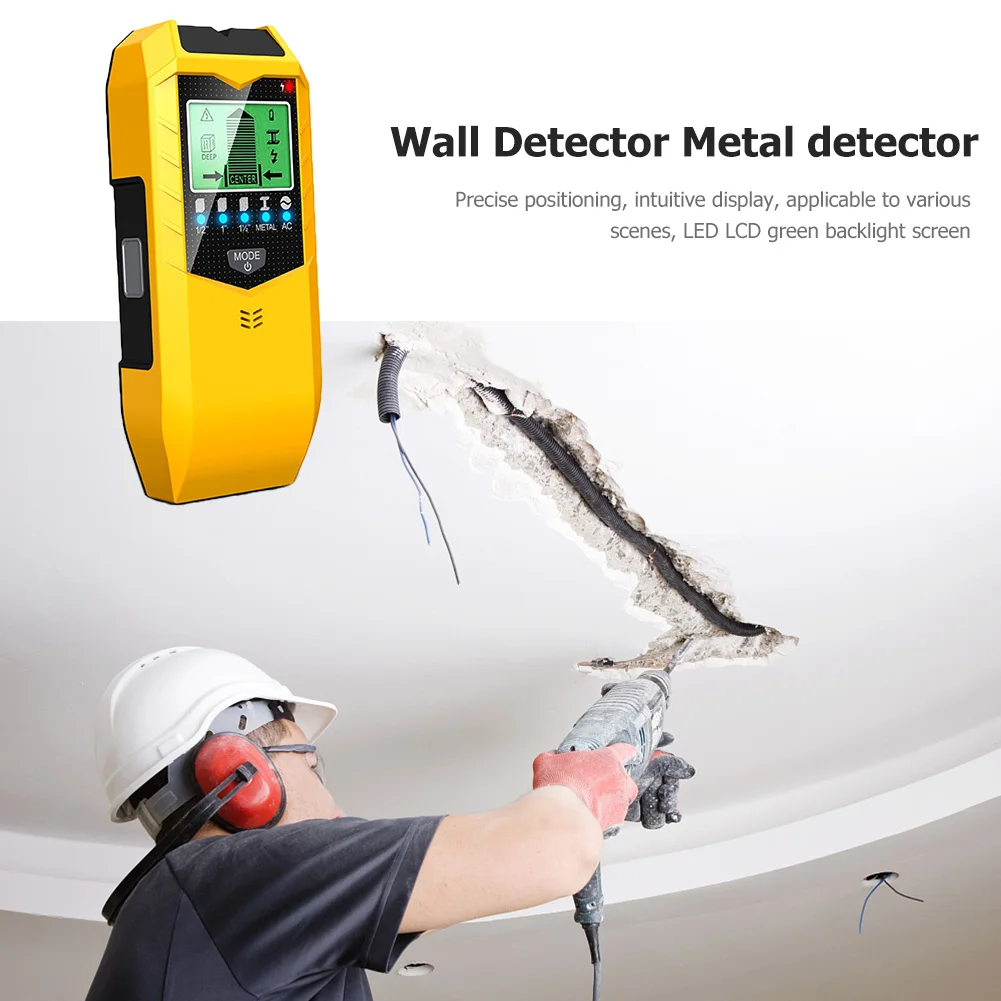 Metal detector di profondità portatile Display digitale LCD Cercatore di tubi di legno Posizionamento preciso Strumenti professionali per pavimento del soffitto domestico