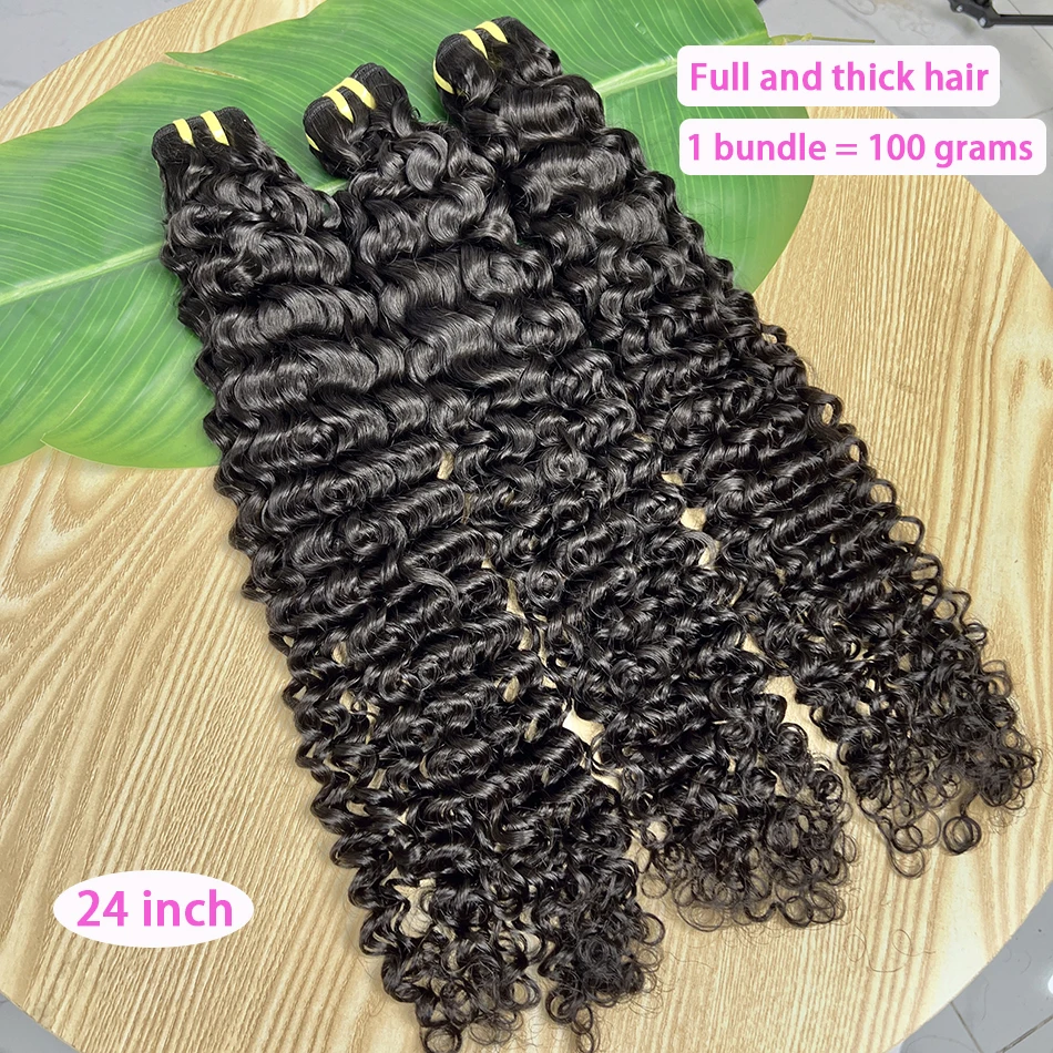 Deep Curly Human Hair Bundles 100% Unprocessed Raw Virgin 10-30 inches Vietnamese Bouncy Curly Hair Weave Extensions For Women