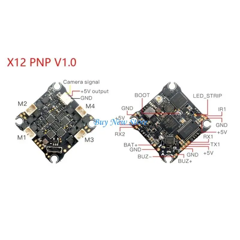 

20CE HappyModel X12 5in1 1-2S Flight Controller Built-in BLHELIS 12A ESC OPENVTX 400mW for FPV Accessories