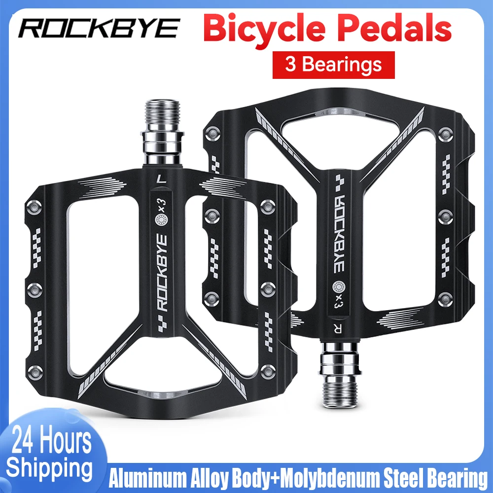 Rockbye Fahrradpedale, spart Aufwand, Aluminiumlegierung, rutschfest, MTB, Road Mountain, 3, abgedichtete Lager, Fahrradpedale, Fahrradzubehör