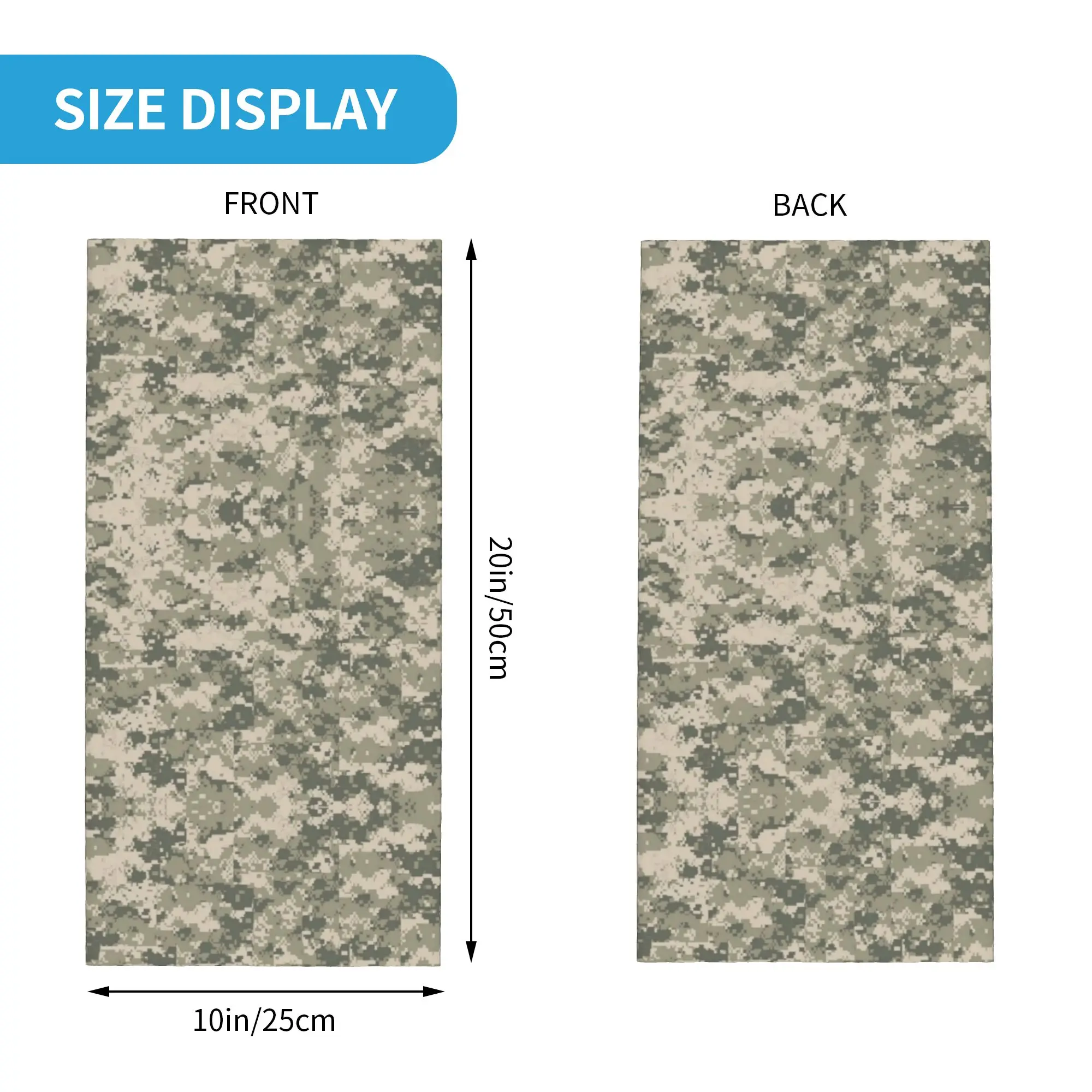 Custom Standard Military Camouflage Neck Gaiter Women Men UV Protection Winter Army Tactical Camo Bandana Scarf for Ski