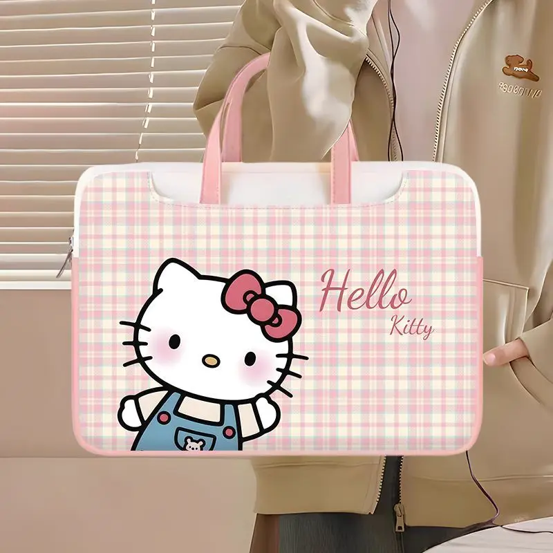 

Kawaii Sanrio розовая портативная сумка для ноутбука Hello Kitty с героями мультфильмов 13, 13,3 16 дюймов, женская милая сумка-сюрприз, подарок, оптовая продажа